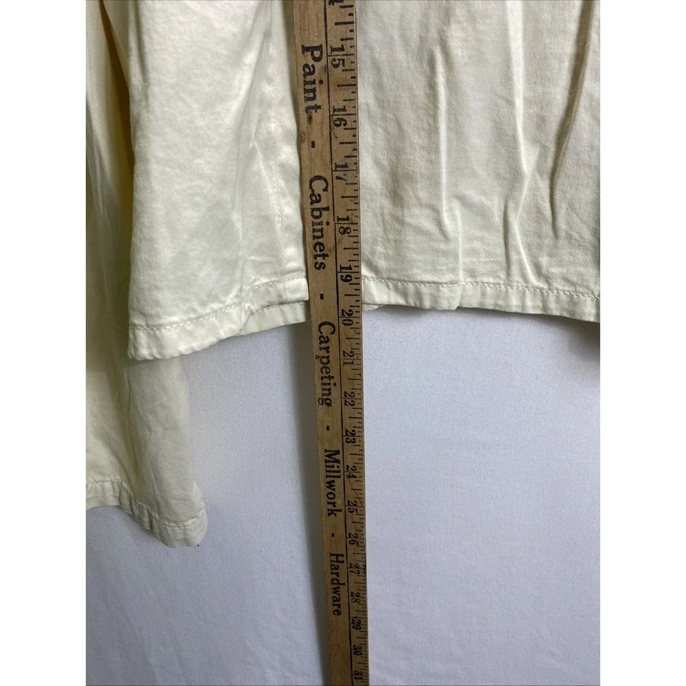 Boho Embroidered Cropped Broadway Womens Blouse 100%‎ Cotton XL Ivory Summer Top